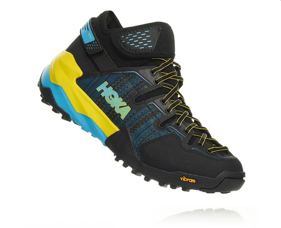 Hoka One One Arkali - Men Trail Shoes - Black/Blue,Australia SLX-945701